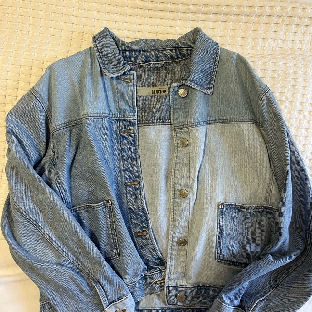 Topshop Moto Light Blue Denim Jacket